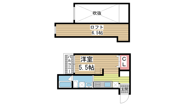 神戸市須磨区小寺町の賃貸物件間取画像