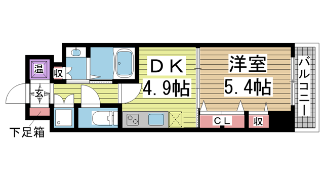 神戸市中央区磯上通の賃貸物件間取画像