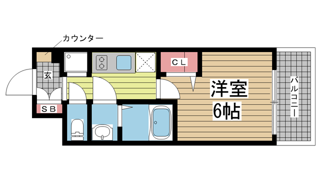神戸市中央区布引町の賃貸物件間取画像