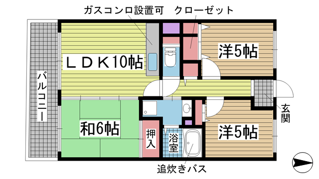 神戸市兵庫区駅南通の賃貸物件間取画像