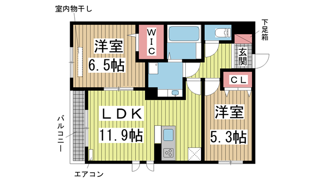 神戸市東灘区本山中町の賃貸物件間取画像
