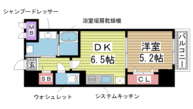 神戸市中央区磯辺通の賃貸物件間取画像