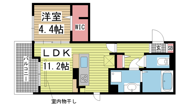 神戸市灘区高羽町の賃貸物件間取画像
