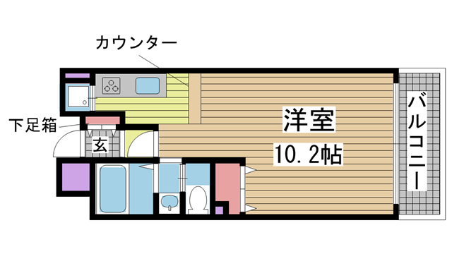 神戸市中央区相生町の賃貸物件間取画像