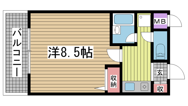 神戸市中央区雲井通の賃貸物件間取画像