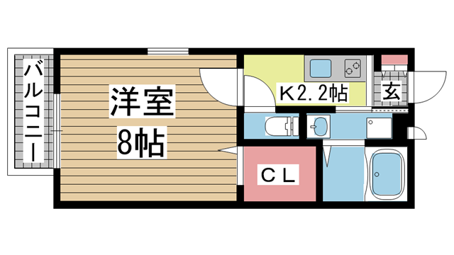 神戸市灘区楠丘町の賃貸物件間取画像