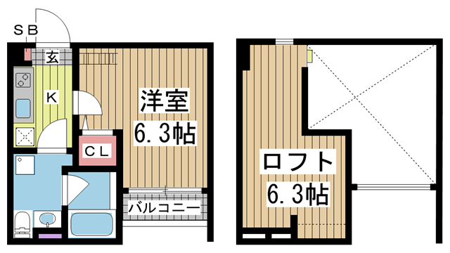 神戸市須磨区中島町の賃貸物件間取画像