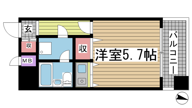 神戸市長田区野田町の賃貸物件間取画像