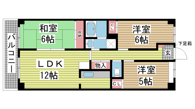 神戸市北区鈴蘭台北町の賃貸物件間取画像