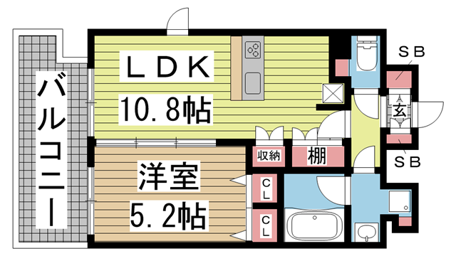 神戸市中央区橘通の賃貸物件間取画像
