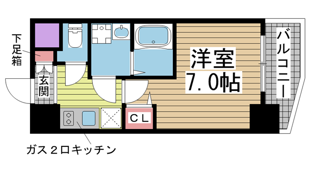 神戸市中央区割塚通の賃貸物件間取画像