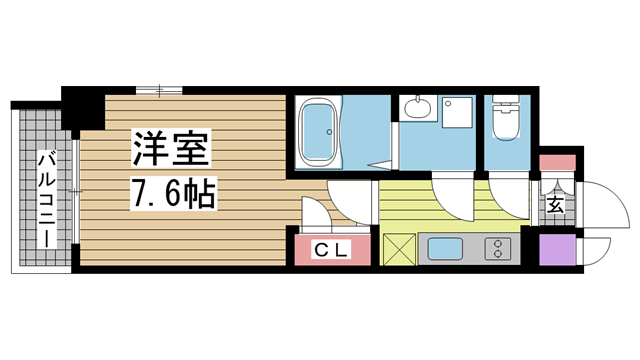 神戸市兵庫区西橘通の賃貸物件間取画像