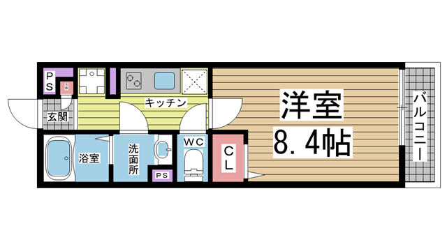 神戸市兵庫区芦原通の賃貸物件間取画像