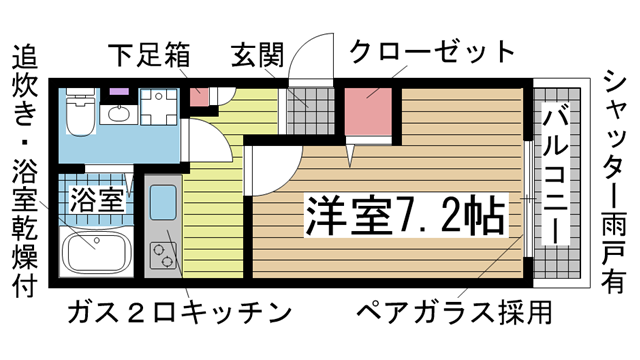 神戸市須磨区明神町の賃貸物件間取画像