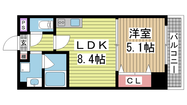 神戸市灘区中原通の賃貸物件間取画像