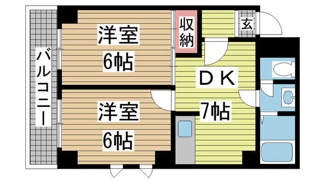 神戸市灘区神ノ木通の賃貸物件間取画像