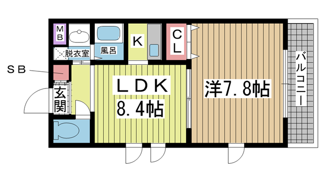 神戸市兵庫区夢野町の賃貸物件間取画像