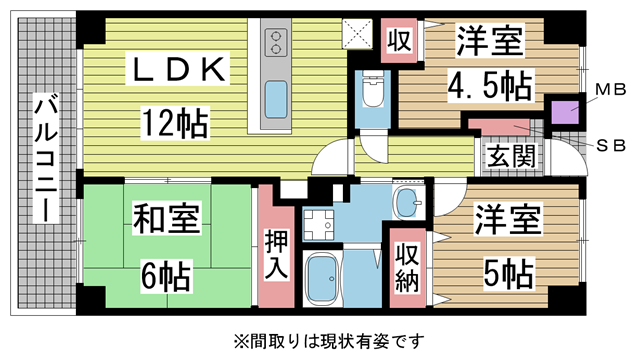 神戸市須磨区妙法寺の賃貸物件間取画像