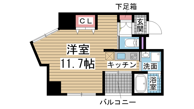 神戸市中央区布引町の賃貸物件間取画像