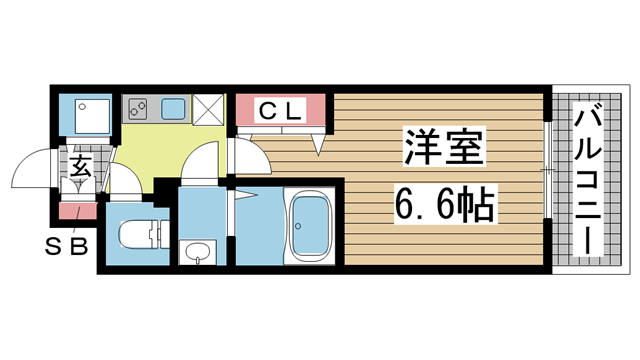 神戸市中央区割塚通の賃貸物件間取画像
