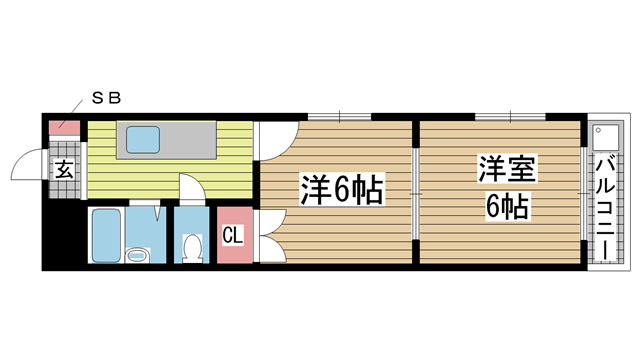 神戸市中央区東雲通の賃貸物件間取画像