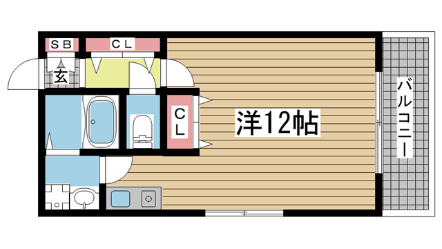 神戸市灘区船寺通の賃貸物件間取画像