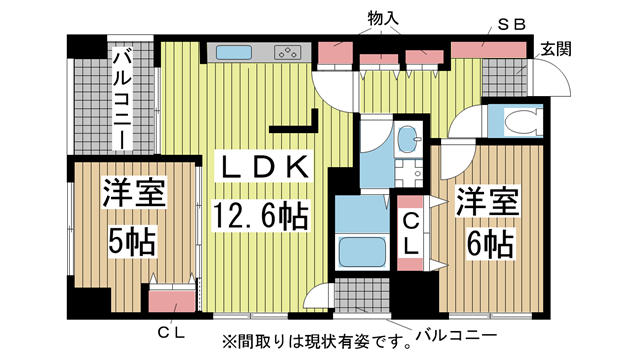 神戸市灘区岸地通の賃貸物件間取画像