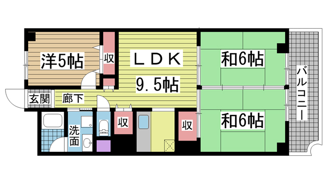 神戸市兵庫区新開地の賃貸物件間取画像