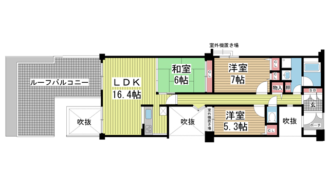 神戸市灘区篠原台の賃貸物件間取画像