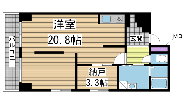 神戸市灘区灘南通の賃貸物件間取画像