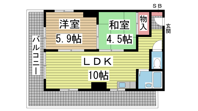 神戸市東灘区岡本の賃貸物件間取画像