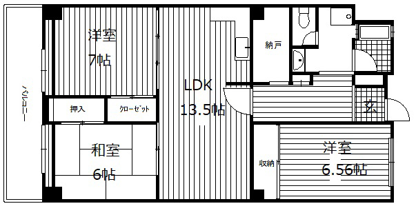神戸市東灘区住吉山手の賃貸物件間取画像