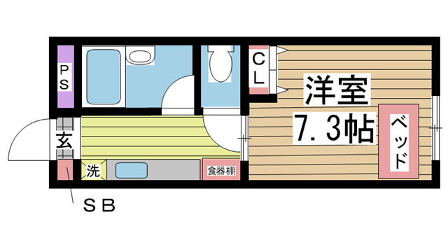 神戸市中央区加納町の賃貸物件間取画像