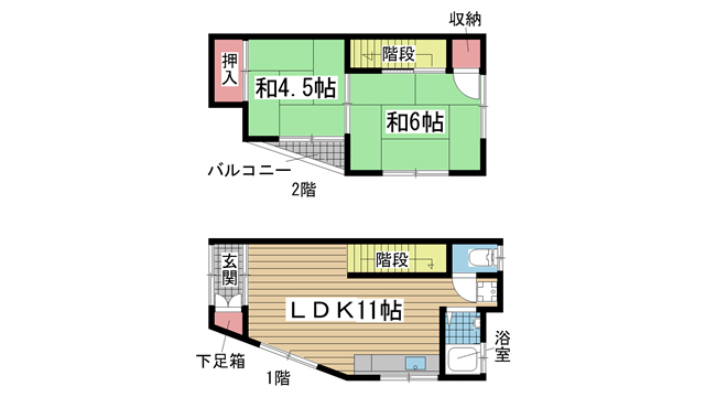 神戸市須磨区明神町の賃貸物件間取画像