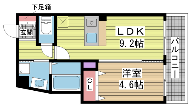 神戸市灘区城内通の賃貸物件間取画像