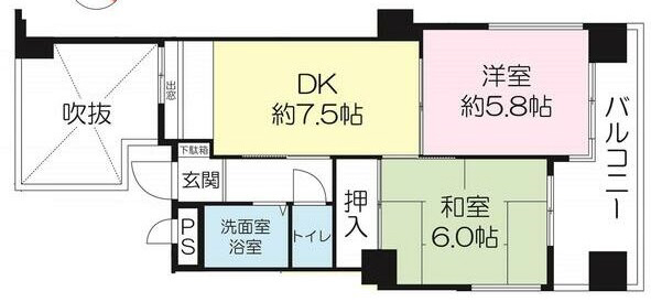 神戸市灘区篠原南町の賃貸物件間取画像