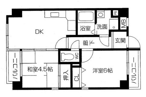 神戸市灘区大和町の賃貸物件間取画像