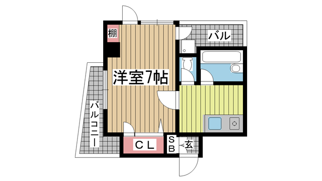 神戸市中央区東雲通の賃貸物件間取画像