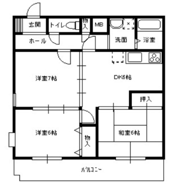 神戸市東灘区西岡本の賃貸物件間取画像