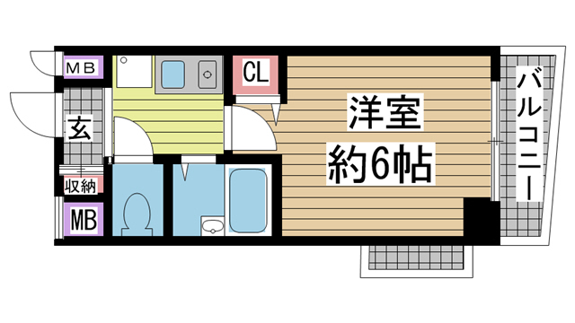 神戸市中央区熊内町の賃貸物件間取画像