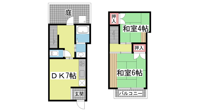 神戸市灘区友田町の賃貸物件間取画像