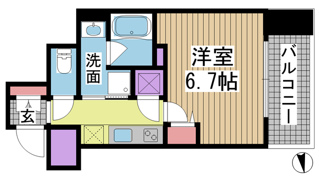神戸市中央区北長狭通の賃貸物件間取画像