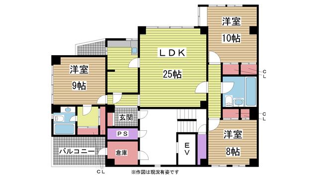 神戸市灘区篠原本町の賃貸物件間取画像