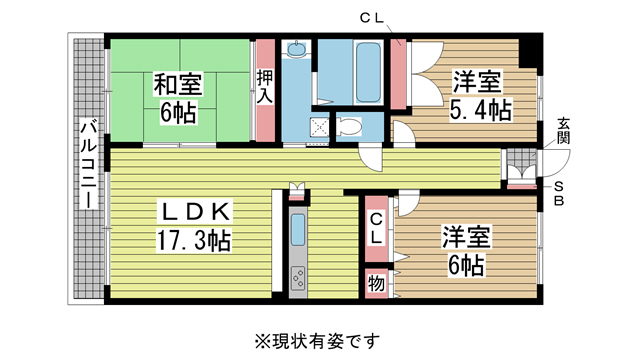 神戸市東灘区田中町の賃貸物件間取画像