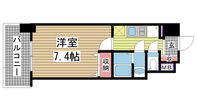 神戸市中央区御幸通の賃貸物件間取画像