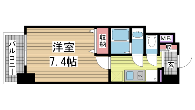 神戸市中央区御幸通の賃貸物件間取画像