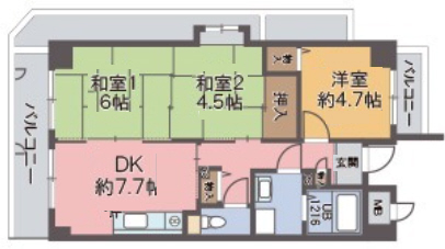 神戸市須磨区多井畑南町の賃貸物件間取画像