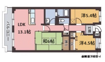 神戸市東灘区本庄町の賃貸物件間取画像