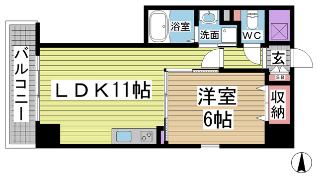 神戸市灘区大石東町の賃貸物件間取画像