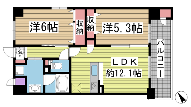 神戸市兵庫区湊町の賃貸物件間取画像